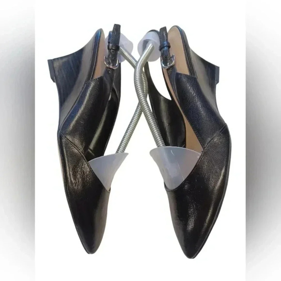 Franco  Sarto Black Leather Slingback Wedge Shoes Size 7.5M - Picture 4 of 8